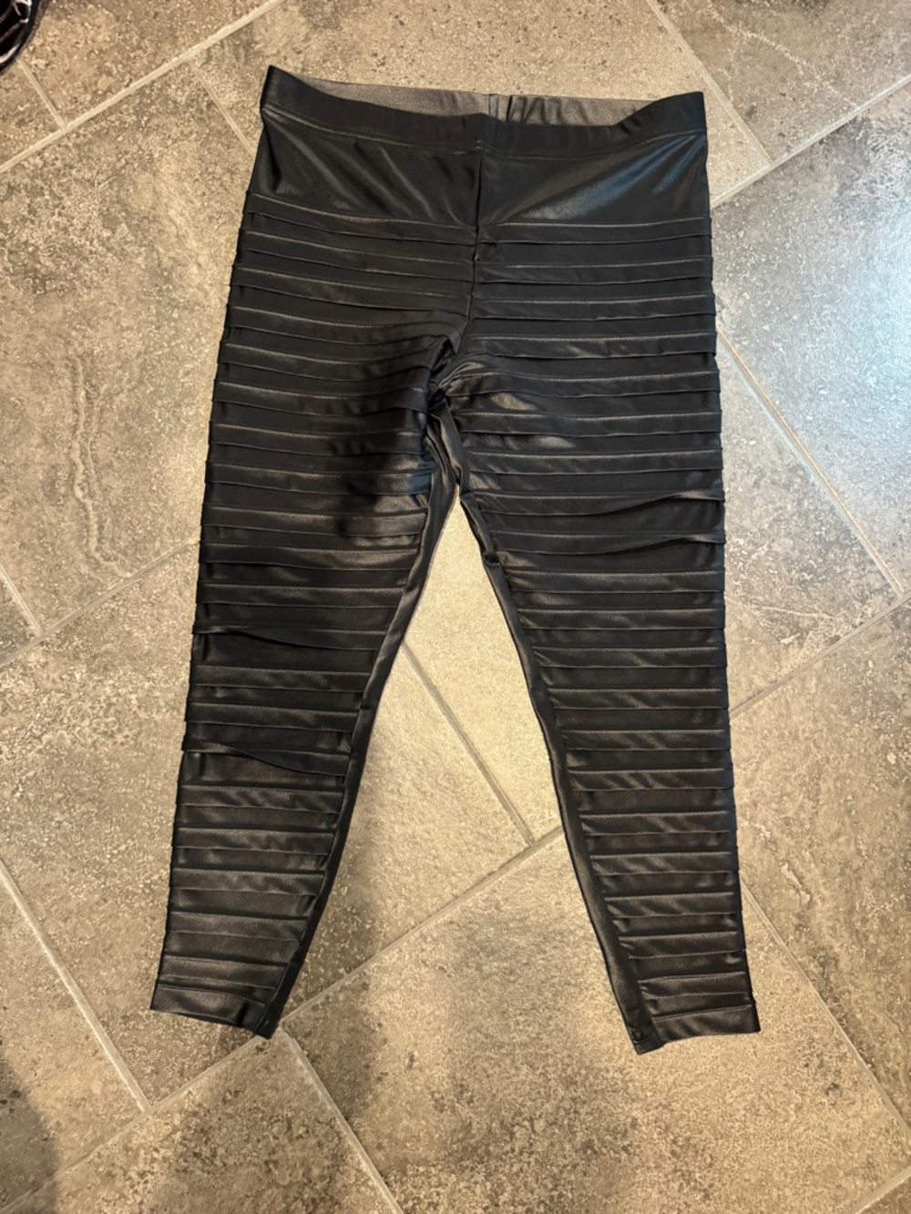 Blackmilk Black Faux Leather Panel Leggings